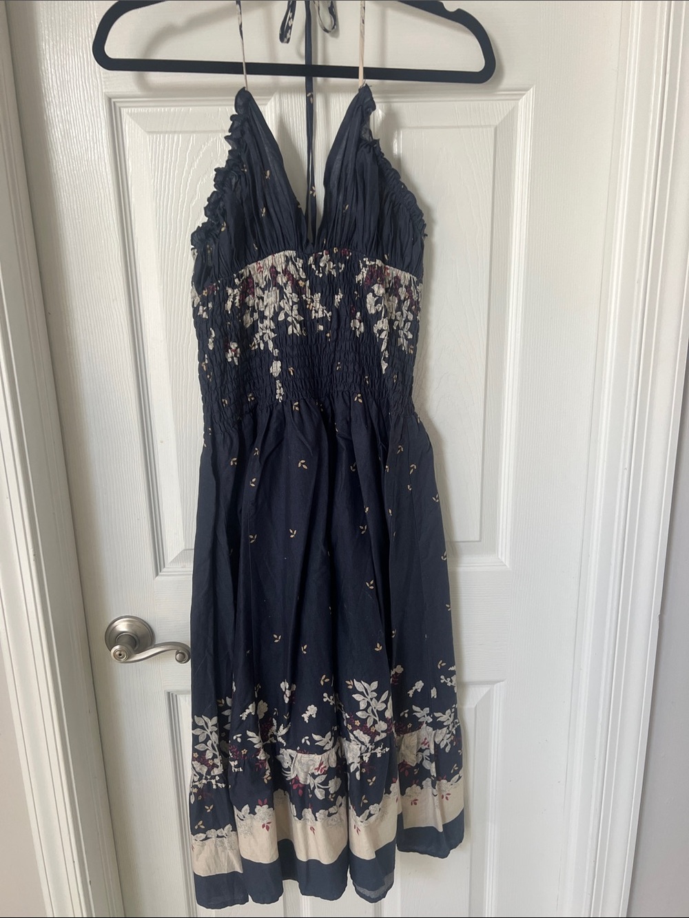Buffalo David Britton Navy Floral Halter Sundress, Size M